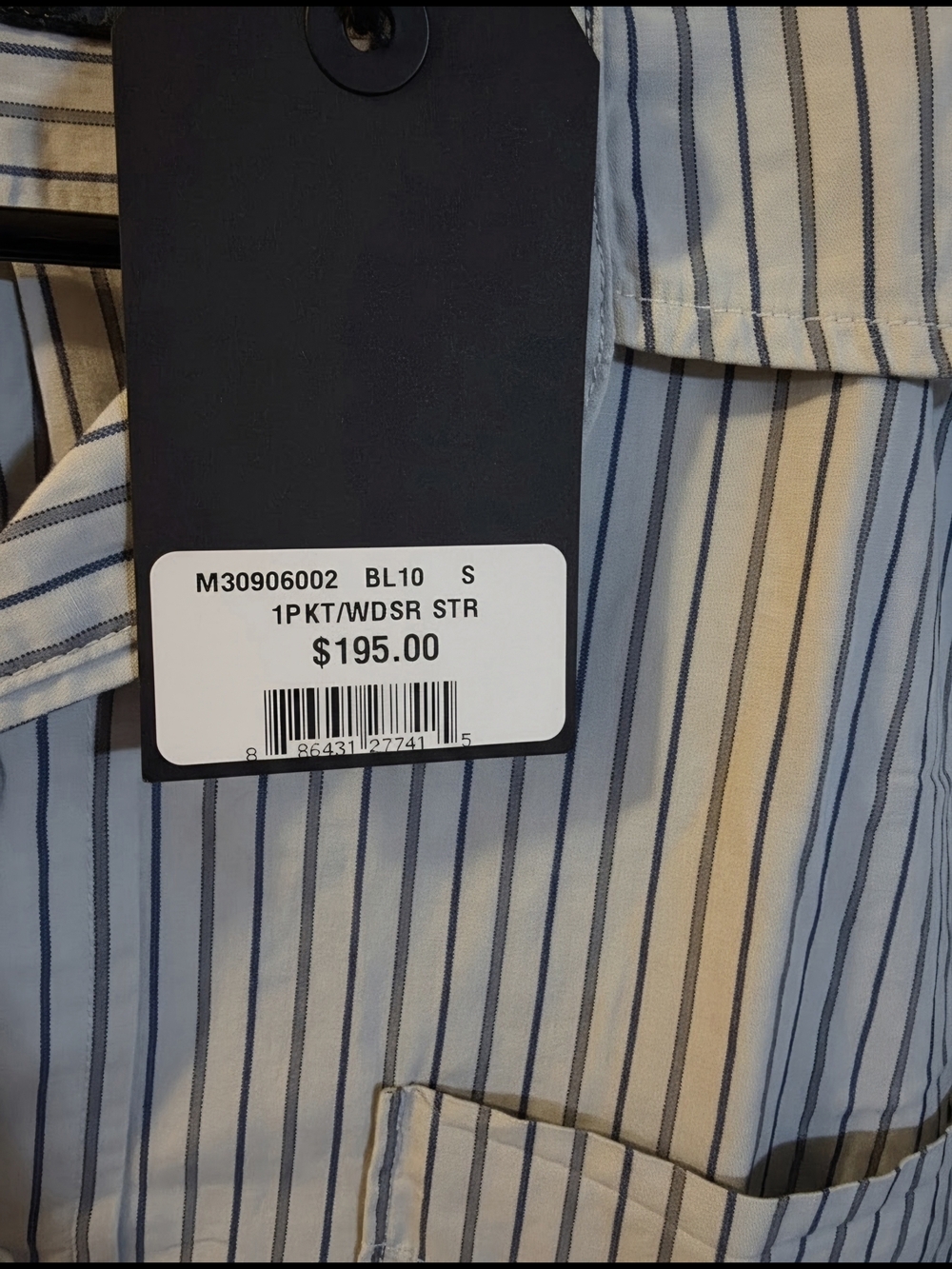 Civilianaire Casual Stripe Button-Up Shirt - Cream & Black - Picture 3 of 3